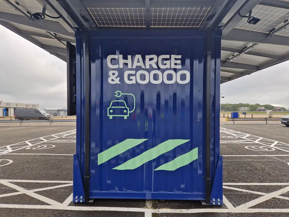 Papilio3 solar EV charging units at Silverstone Race Circuits